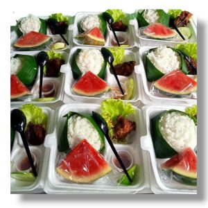 Nasi Ayam Bakar & semangka