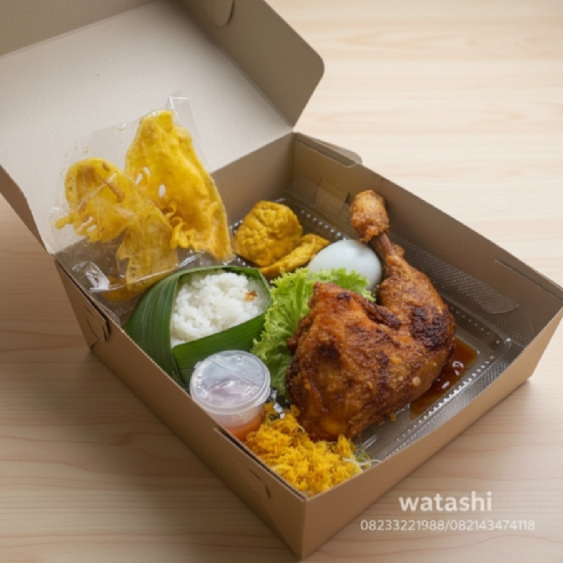 Nasi Kotak Ayam Kampung + Telur Asin