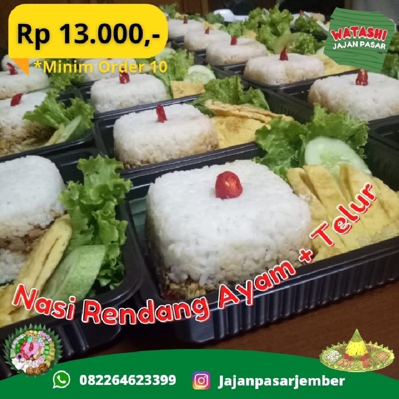 Nasi Rendang Ayam + Telur