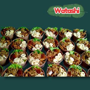 Nasi Ricebowl 360 ml Nasi Campur Telur Dadar, Mie, Kering Tempe