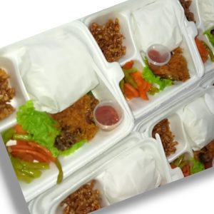 Nasi Ayam Laos, Orek Tempe, Oseng Wortel Buncis