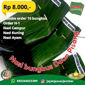 Nasi Bungkus Daun Pisang/ Nasi Mika Ekonomis